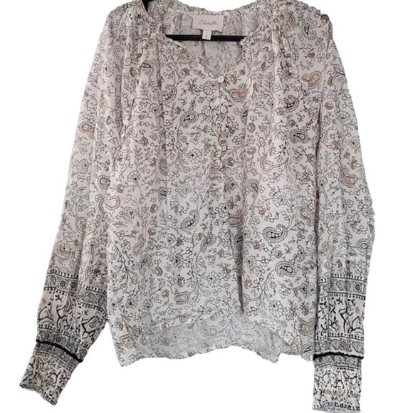 Cleobella Ivy Floral Long Sleeve Peasant Blouse. Small - Picture 4 of 6